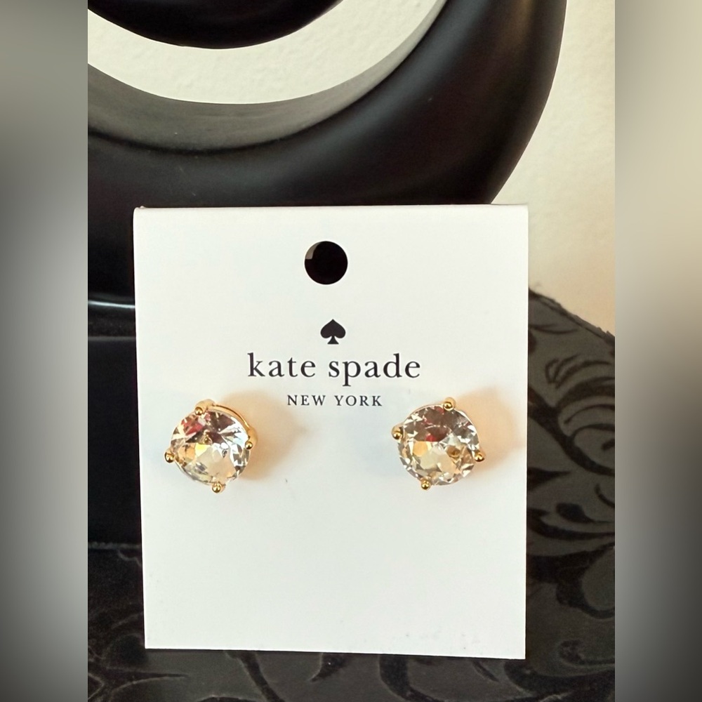 Kate Spade Gold-Trimmed Crystal Earrings
